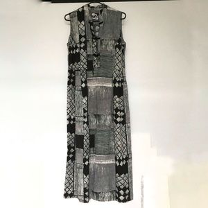 Jams World Dress Size M Sleeveless High Neck Black White Geometric